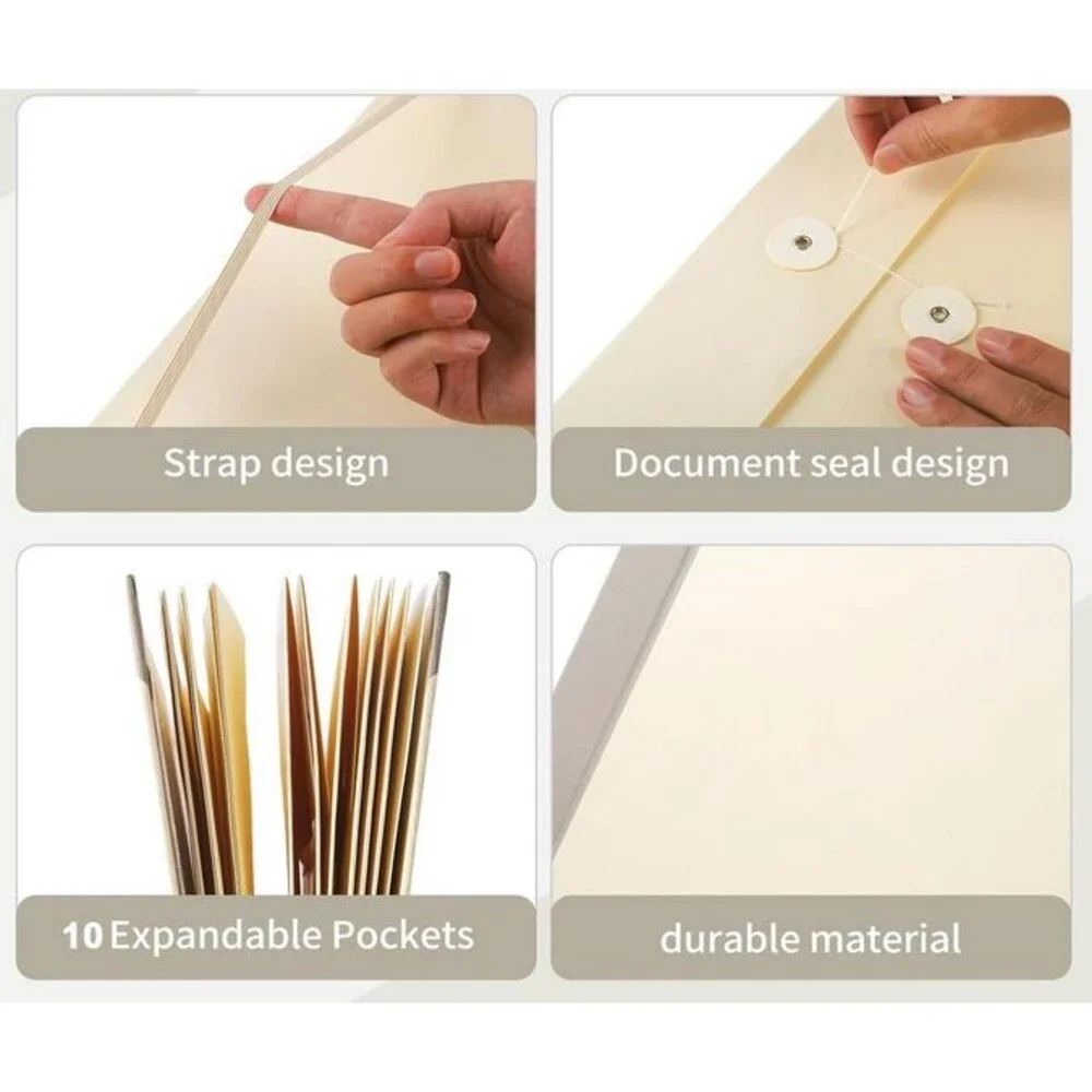 Important Document Organizer Binder Pocket Folio with Labels, Pens 2